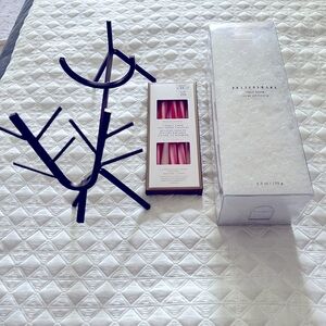 ~Lot of 3: Pottery Barn and Crate & Barrel Holiday Candles, Snow and Wine Holder